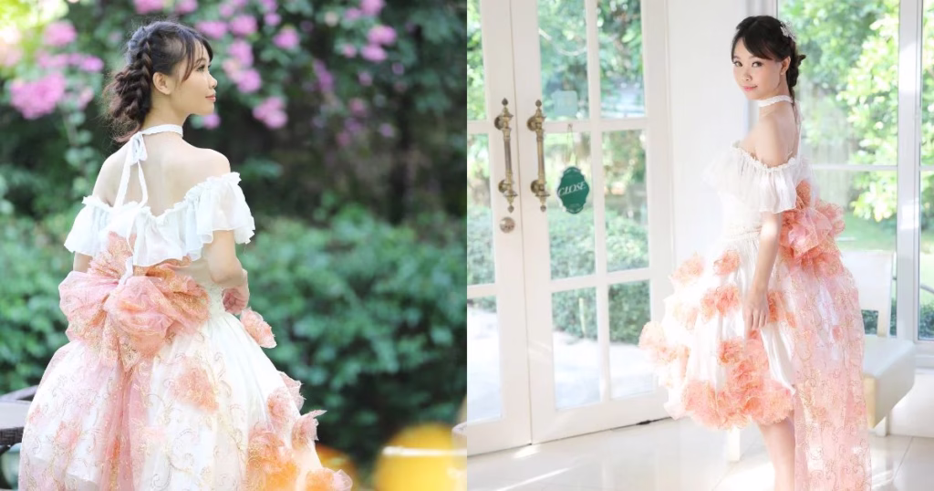 white reception dress
